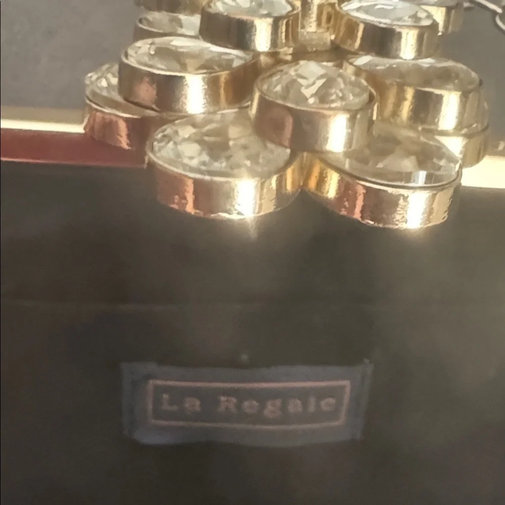 La Regale Gold and Black Evening Clutch